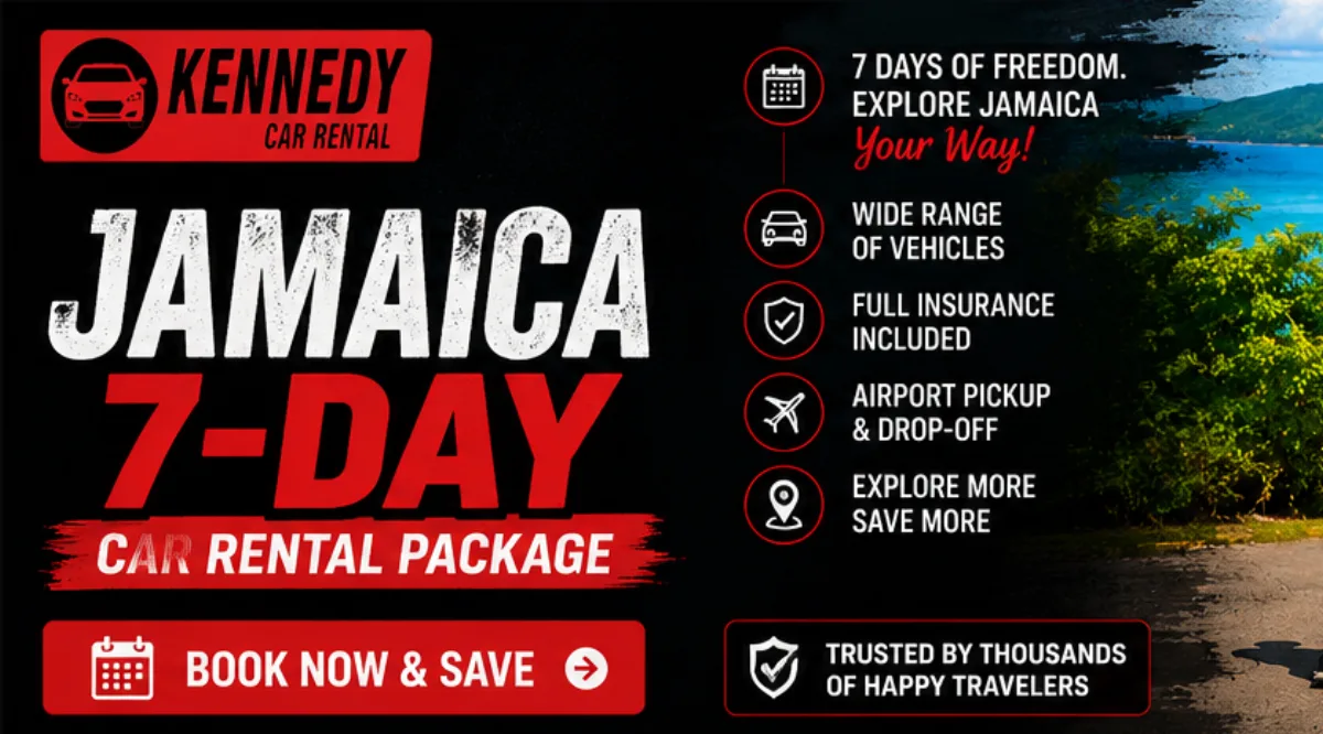 Jamaica 7-Day Car Rental Package from $299 — Everything Included for Your Full Island Exploration